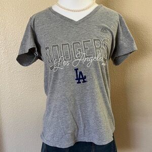 Majestic Gray Dodgers T-Shirt